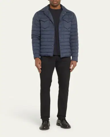 Herno Men's Padded Nylon Snap-Front Overshirt | Thumbnail 2 Herno Men's Padded Nylon Snap-Front Overshirt | Thumbnail 2