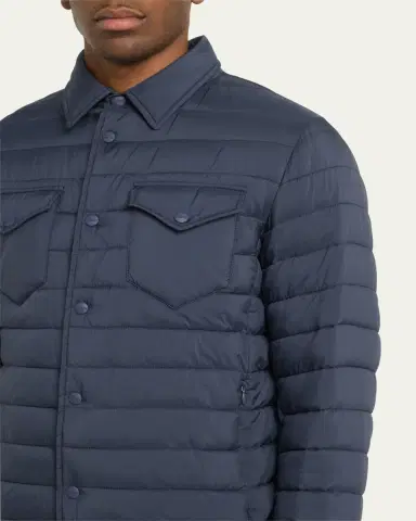 Herno Men's Padded Nylon Snap-Front Overshirt | Thumbnail 5 Herno Men's Padded Nylon Snap-Front Overshirt | Thumbnail 5