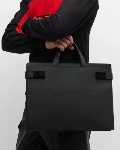 Ferragamo Men's Medium Leather Briefcase | Thumbnail 8 Ferragamo Men's Medium Leather Briefcase | Thumbnail 8