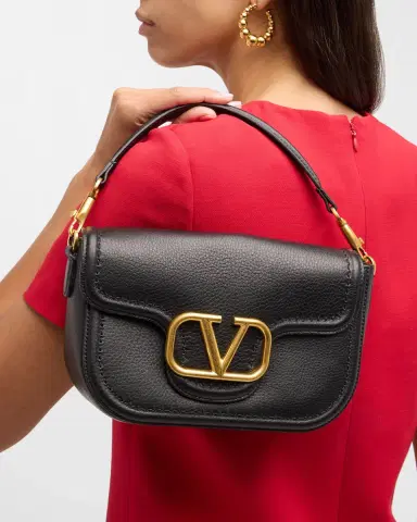 Valentino Garavani Loco VLOGO Flap Leather Shoulder Bag | Thumbnail 4 Valentino Garavani Loco VLOGO Flap Leather Shoulder Bag | Thumbnail 4