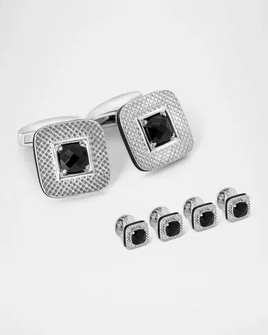 Tateossian Men's Limited Edition Refratto Black Spinel Cufflink Shirt Stud Set | Thumbnail 4 Tateossian Men's Limited Edition Refratto Black Spinel Cufflink Shirt Stud Set | Thumbnail 4