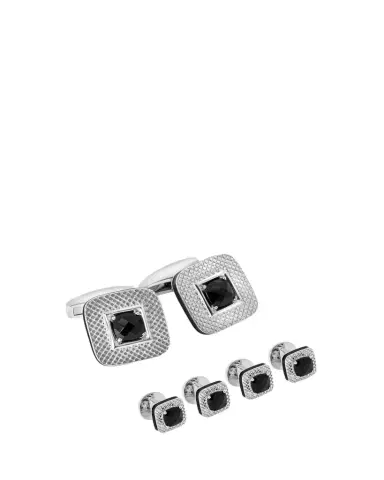 Tateossian Men's Limited Edition Refratto Black Spinel Cufflink Shirt Stud Set | Thumbnail 1 Tateossian Men's Limited Edition Refratto Black Spinel Cufflink Shirt Stud Set | Thumbnail 1