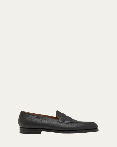 John Lobb Men's Lopez Soft Grained Leather Penny Loafers | Thumbnail 5 John Lobb Men's Lopez Soft Grained Leather Penny Loafers | Thumbnail 5