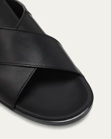 Prada Men's Leather Crisscross Slide Sandals | Thumbnail 5 Prada Men's Leather Crisscross Slide Sandals | Thumbnail 5
