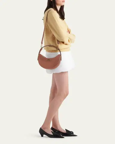 Prada Zip Calf Leather Shoulder Bag | Thumbnail 12 Prada Zip Calf Leather Shoulder Bag | Thumbnail 12