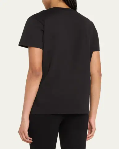 Moncler Embroidered Logo Short-Sleeve T-Shirt | Thumbnail 3 Moncler Embroidered Logo Short-Sleeve T-Shirt | Thumbnail 3