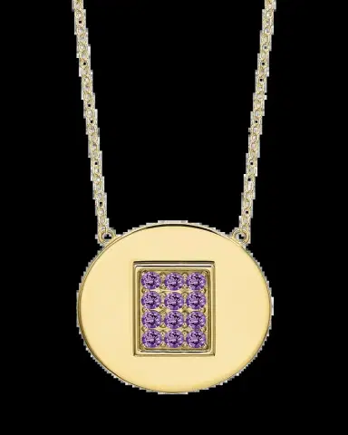 Tracee Nichols 14K Gold Amethyst Birthstone Token Necklace | Thumbnail 2 Tracee Nichols 14K Gold Amethyst Birthstone Token Necklace | Thumbnail 2