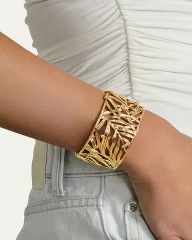 Anabel Aram Jewelry Cubic Zirconia Palm Leaves Cuff Bracelet | Thumbnail 2 Anabel Aram Jewelry Cubic Zirconia Palm Leaves Cuff Bracelet | Thumbnail 2