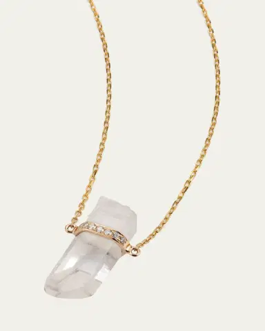 JIA JIA 14k Yellow Gold Crystal Quartz and Diamond Bar Necklace | Thumbnail 3 JIA JIA 14k Yellow Gold Crystal Quartz and Diamond Bar Necklace | Thumbnail 3