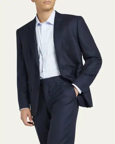 Loro Piana Men's Modern-Fit Wool Two-Button Suit | Thumbnail 4 Loro Piana Men's Modern-Fit Wool Two-Button Suit | Thumbnail 4
