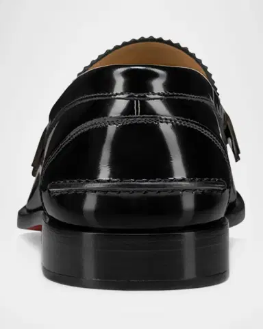 Christian Louboutin Men's Abrasivato Leather Red-Sole Penny Loafers | Thumbnail 3 Christian Louboutin Men's Abrasivato Leather Red-Sole Penny Loafers | Thumbnail 3
