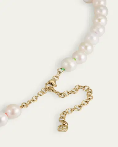 Sydney Evan 14K Gold Bezel Evil Eye Charm Freshwater Pearl Necklace | Thumbnail 4 Sydney Evan 14K Gold Bezel Evil Eye Charm Freshwater Pearl Necklace | Thumbnail 4