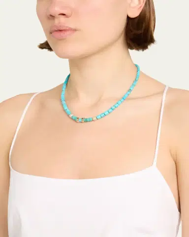 Sydney Evan Turquoise Barrels Rondelle Necklace | Thumbnail 2 Sydney Evan Turquoise Barrels Rondelle Necklace | Thumbnail 2
