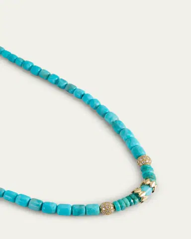 Sydney Evan Turquoise Barrels Rondelle Necklace | Thumbnail 3 Sydney Evan Turquoise Barrels Rondelle Necklace | Thumbnail 3