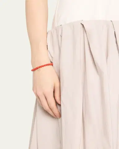 Sydney Evan 14K Large Evil Eye Charm on Peach Coral Bracelet | Thumbnail 2 Sydney Evan 14K Large Evil Eye Charm on Peach Coral Bracelet | Thumbnail 2