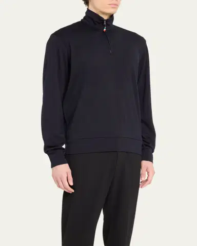 Orlebar Brown Men's Isar Quarter-Zip Sweatshirt | Thumbnail 8 Orlebar Brown Men's Isar Quarter-Zip Sweatshirt | Thumbnail 8