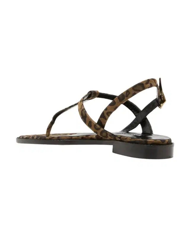 Hata Leopard Thong Slingback Sandals Hata Leopard Thong Slingback Sandals