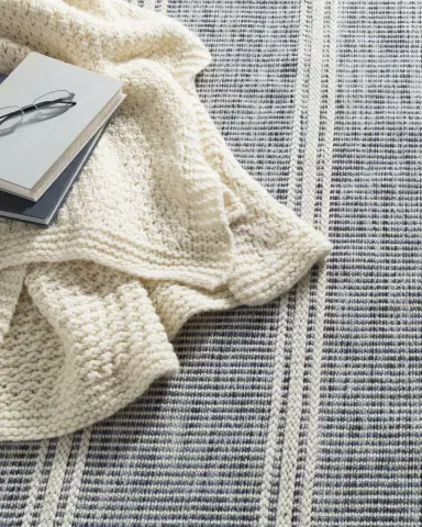 Annie Selke Malta Blue Handwoven Rug, 6' x 9' | Thumbnail 2 Annie Selke Malta Blue Handwoven Rug, 6' x 9' | Thumbnail 2
