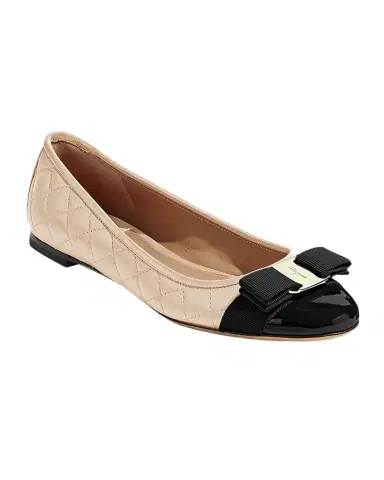 Ferragamo Varina Quilted Bow Ballerina Flats | Thumbnail 1 Ferragamo Varina Quilted Bow Ballerina Flats | Thumbnail 1
