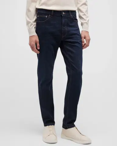 ZEGNA Men's 5-Pocket Dark Wash Denim Jeans | Thumbnail 3 ZEGNA Men's 5-Pocket Dark Wash Denim Jeans | Thumbnail 3
