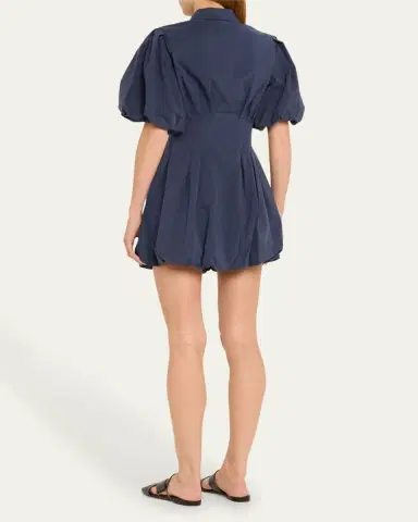 SIMKHAI Cleo Polin Balloon-Sleeve Pleated Mini Dress | Thumbnail 14 SIMKHAI Cleo Polin Balloon-Sleeve Pleated Mini Dress | Thumbnail 14
