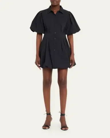 SIMKHAI Cleo Polin Balloon-Sleeve Pleated Mini Dress | Thumbnail 18 SIMKHAI Cleo Polin Balloon-Sleeve Pleated Mini Dress | Thumbnail 18