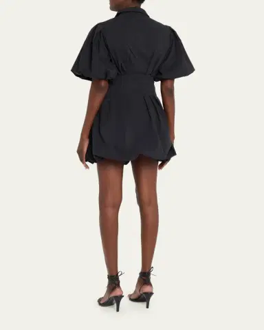 SIMKHAI Cleo Polin Balloon-Sleeve Pleated Mini Dress | Thumbnail 19 SIMKHAI Cleo Polin Balloon-Sleeve Pleated Mini Dress | Thumbnail 19