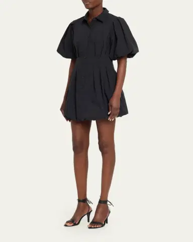 SIMKHAI Cleo Polin Balloon-Sleeve Pleated Mini Dress | Thumbnail 20 SIMKHAI Cleo Polin Balloon-Sleeve Pleated Mini Dress | Thumbnail 20