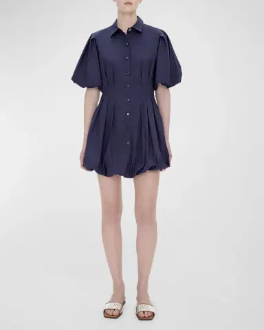 SIMKHAI Cleo Polin Balloon-Sleeve Pleated Mini Dress | Thumbnail 22 SIMKHAI Cleo Polin Balloon-Sleeve Pleated Mini Dress | Thumbnail 22