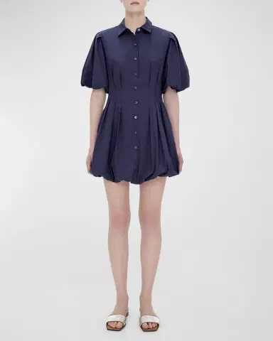 SIMKHAI Cleo Polin Balloon-Sleeve Pleated Mini Dress | Thumbnail 23 SIMKHAI Cleo Polin Balloon-Sleeve Pleated Mini Dress | Thumbnail 23