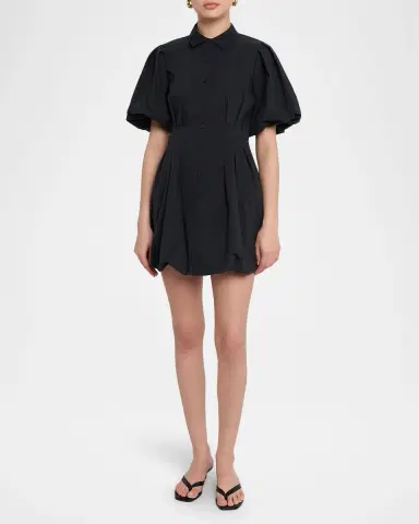 SIMKHAI Cleo Polin Balloon-Sleeve Pleated Mini Dress | Thumbnail 27 SIMKHAI Cleo Polin Balloon-Sleeve Pleated Mini Dress | Thumbnail 27
