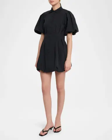SIMKHAI Cleo Polin Balloon-Sleeve Pleated Mini Dress | Thumbnail 29 SIMKHAI Cleo Polin Balloon-Sleeve Pleated Mini Dress | Thumbnail 29