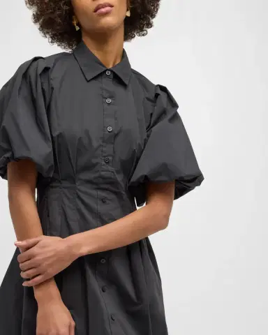 SIMKHAI Cleo Polin Balloon-Sleeve Pleated Mini Dress | Thumbnail 32 SIMKHAI Cleo Polin Balloon-Sleeve Pleated Mini Dress | Thumbnail 32