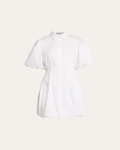 SIMKHAI Cleo Polin Balloon-Sleeve Pleated Mini Dress | Thumbnail 7 SIMKHAI Cleo Polin Balloon-Sleeve Pleated Mini Dress | Thumbnail 7