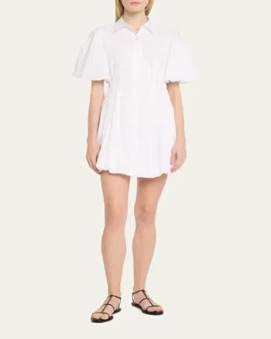 SIMKHAI Cleo Polin Balloon-Sleeve Pleated Mini Dress | Thumbnail 8 SIMKHAI Cleo Polin Balloon-Sleeve Pleated Mini Dress | Thumbnail 8