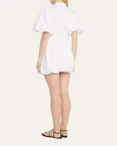 SIMKHAI Cleo Polin Balloon-Sleeve Pleated Mini Dress | Thumbnail 9 SIMKHAI Cleo Polin Balloon-Sleeve Pleated Mini Dress | Thumbnail 9
