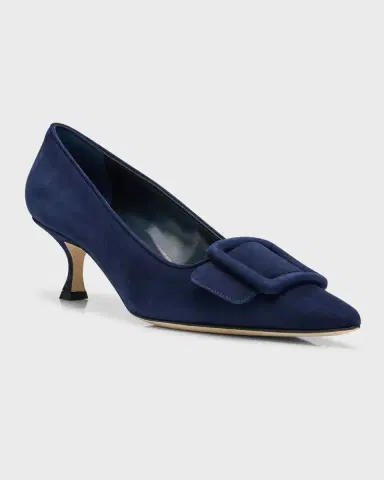 Manolo Blahnik Maysale Suede Buckle Pumps | Thumbnail 2 Manolo Blahnik Maysale Suede Buckle Pumps | Thumbnail 2