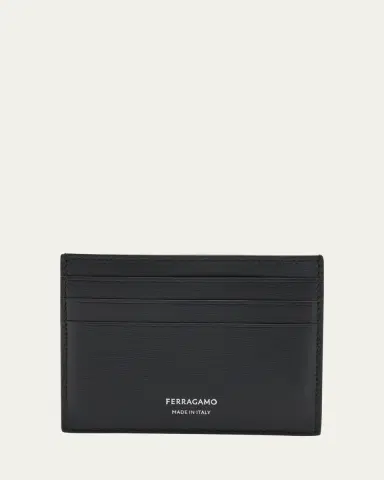 Ferragamo Men's Slim Leather Card Holder | Thumbnail 5 Ferragamo Men's Slim Leather Card Holder | Thumbnail 5