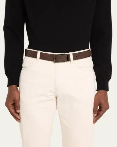Ferragamo Men's Double Adjustable Square-Buckle Leather Belt | Thumbnail 3 Ferragamo Men's Double Adjustable Square-Buckle Leather Belt | Thumbnail 3
