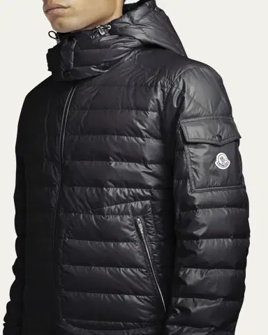 Moncler Men's Lauros Quilted Hooded Down Jacket | Thumbnail 5 Moncler Men's Lauros Quilted Hooded Down Jacket | Thumbnail 5