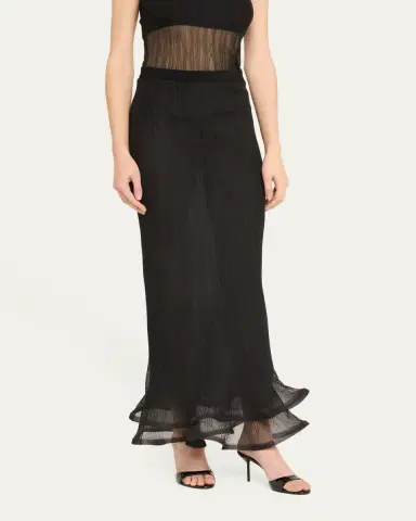 Simkhai Kelso Ruffled Plisse Maxi Skirt | Thumbnail 4 Simkhai Kelso Ruffled Plisse Maxi Skirt | Thumbnail 4
