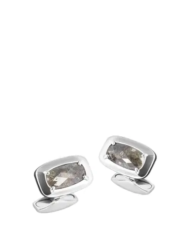 Tateossian Men's Central Claw Grey Diamond Cufflinks | Thumbnail 1 Tateossian Men's Central Claw Grey Diamond Cufflinks | Thumbnail 1