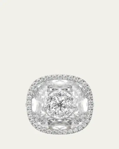 Bhansali 18K White Gold 13mm Cushion-Cut Ring with Diamonds | Thumbnail 3 Bhansali 18K White Gold 13mm Cushion-Cut Ring with Diamonds | Thumbnail 3
