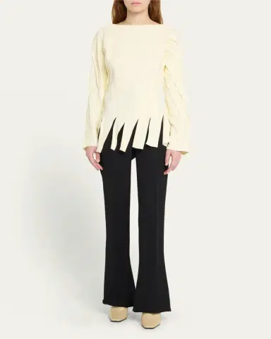 Bottega Veneta Wool Twill Flare Trousers | Thumbnail 2 Bottega Veneta Wool Twill Flare Trousers | Thumbnail 2