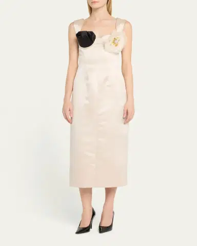 Harbison Flora Hera Floral Applique Midi Dress | Thumbnail 4 Harbison Flora Hera Floral Applique Midi Dress | Thumbnail 4