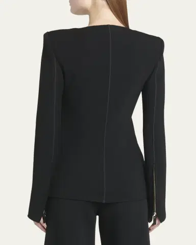Giorgio Armani Double-Jersey Virgin Wool Zip Jacket | Thumbnail 3 Giorgio Armani Double-Jersey Virgin Wool Zip Jacket | Thumbnail 3