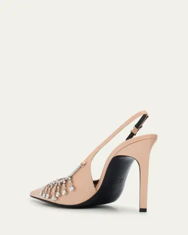 Gucci Guinevere Crystal Leather Slingback Stiletto Pumps | Thumbnail 4 Gucci Guinevere Crystal Leather Slingback Stiletto Pumps | Thumbnail 4
