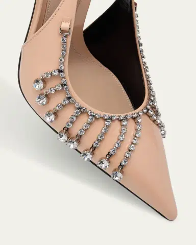 Gucci Guinevere Crystal Leather Slingback Stiletto Pumps | Thumbnail 5 Gucci Guinevere Crystal Leather Slingback Stiletto Pumps | Thumbnail 5