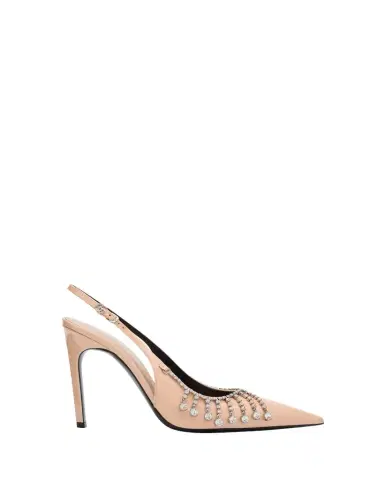 Gucci Guinevere Crystal Leather Slingback Stiletto Pumps | Thumbnail 1 Gucci Guinevere Crystal Leather Slingback Stiletto Pumps | Thumbnail 1