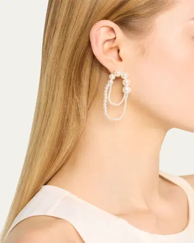 Sophie Bille Brahe Embrasse de Perle Graduated Loop Earrings, Single, Right | Thumbnail 2 Sophie Bille Brahe Embrasse de Perle Graduated Loop Earrings, Single, Right | Thumbnail 2